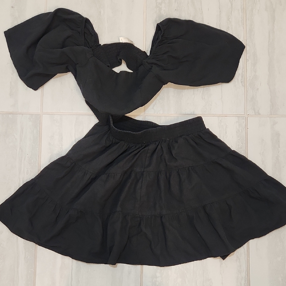Shy Velvet Black Square Neck Dress